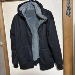 黒 フリース裏地 フード付きパーカー Mサイズ