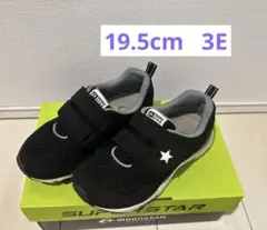 19.5cm 3E moonstar SUPERSTAR ブラック スニーカー