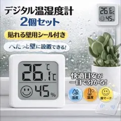 【冬の必需品】デジタル温湿度計 2個セット 風邪・インフル予防 結露対策 貼れる