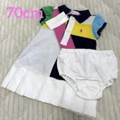 [新品未使用]70cm ラルフローレン カラフル ポロシャツ 半袖 ワンピース