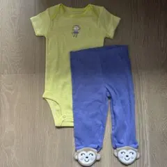 Carter’s イエロー ストライプロンパースとレギンスセット 6M