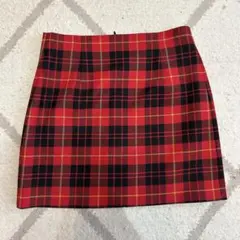 ZARA 赤黒チェック ミニスカート