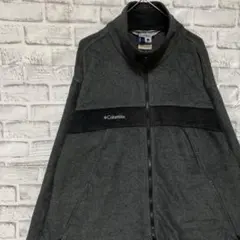 コロンビア　フリースジャケット　グレーL ロゴ刺繍アウトドア1205