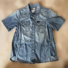 Lee デニムシャツ Ford Mills 半袖ライトブルーS