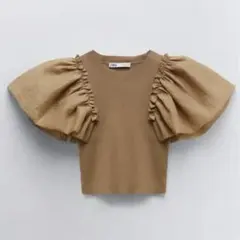 ZARA コントラストニットトップス