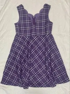 anyFAM パープル チェック柄 ジャンバースカート 130