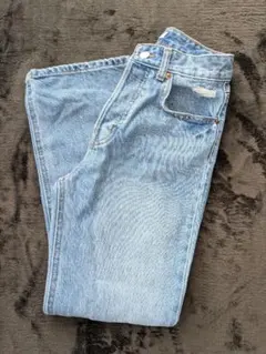 H&M フレアデニム ダメージ加工 ライトブルー EUR34