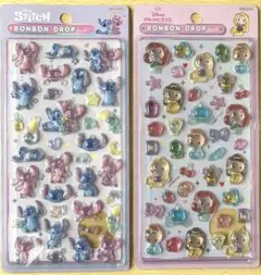 スティッチ＆プリンセス　ボンボンドロップシール 2種セット