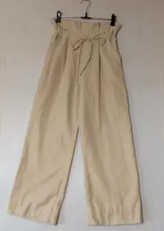 Lutique ベージュ ワイドパンツ リボン付き 訳アリ