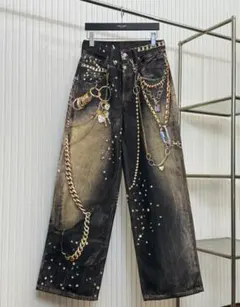 美品 Acne Studios チェーンモチーフ デニムパンツS - メルカリ