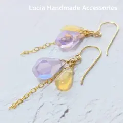 【14kgf】スコロライトとオパールのピアス