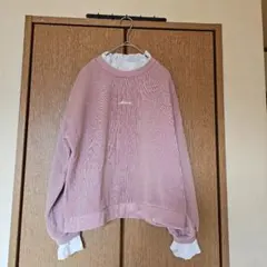 INGNI トップス　スウェット裏起毛襟袖レース付き　M