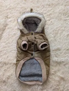 Ｌサイズ♡小型犬用モッズコートフードブルゾンN-2Bフライトジャケット　ブラウン