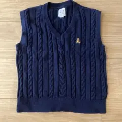 GAP KIDS ケーブル編みノースリーブベスト 120cm ネイビ