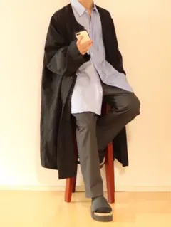 HARE ノーカラーロングシャツコート Mサイズ