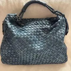 【値下げ】LILY メッサーラ　大　ハンドバッグ　肩掛け　メッシュ　青のサムネイル