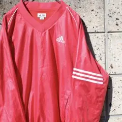 adidas GOLF ロゴ刺繍 袖3ライン入り 古着 プルジャケット/ピステ