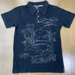tk.TAKEO KIKUCHI　ポロシャツ　和風　亀　ブラック②のサムネイル