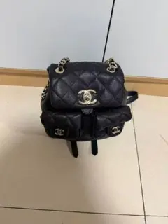 ブラック キルティングバックパック