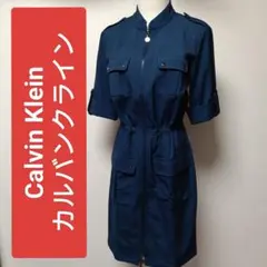 Calvin Klein カルバンクライン レディース 半袖ワンピース デニム風