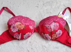 AMOSTYLE ブラジャー C70 レッド 花柄