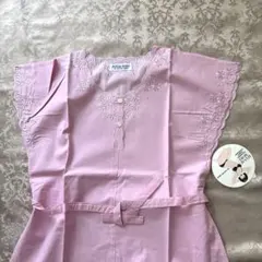 HANAE MORI 綿100% M ピンク刺繍入り　ルームウェア部屋着のサムネイル