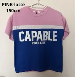 PINK-latte ロゴ 半袖Tシャツ ピンク ブルー XS 150のサムネイル