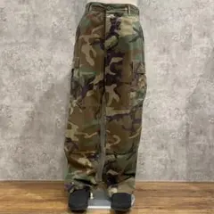 【送料無料】 ミリタリーパンツ 迷彩柄 ウッドカモ ミリタリー 古着