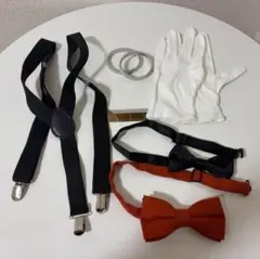 売り切り‼️結婚式 新郎セット ブライダル ウエディング 蝶ネクタイ サスペンダー