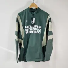 新品 アンブロ 防風 撥水 ストレッチ ハーフジップトップ ダークグレー XL