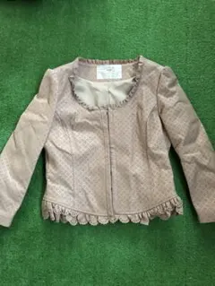 タグ付き　snidel ピンクベージュ フリルレザージャケットのサムネイル