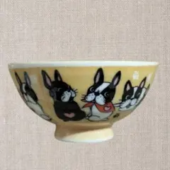 仲良しワンちゃん陶器製茶碗 /飯碗 ご飯茶碗 子供用 お子様用 動物柄 犬の絵柄