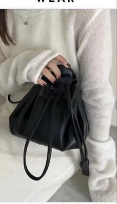 ✨新品【キャナルジーンEl marレザーミニショルダーギャザーバッグ】黒 
