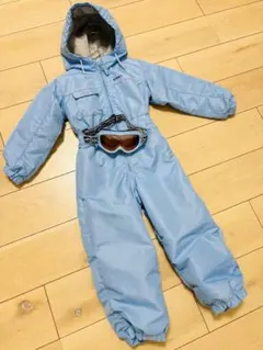 IGNIO 110つなぎタイプ　スキーウェア 水色，子どもゴーグルセット