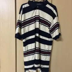 NAUTICA ボーダー ポロシャツ Lサイズ