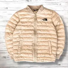 ザノースフェイス ダウンジャケット 刺繍ロゴ ベージュ 140 0631