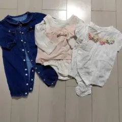 【Lee入り】ベビー服 3点まとめ売り ロンパース 女の子