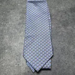 【美品】HERMES エルメス ネクタイ アニマル柄 イルカネイビー系 シルク