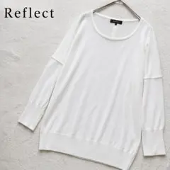 美品✨Reflect サマーニット カットソー 白 Uネック 七分袖 11
