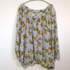 ELLE PLANETE ローズ柄シアーブラウス 38 M イトキン 美品 バラのサムネイル