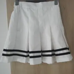 BROWNY STANDARD ライン入り プリーツミニスカート 白 S