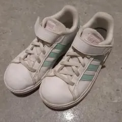 adidas キッズ スニーカー ホワイト ミント ピンク