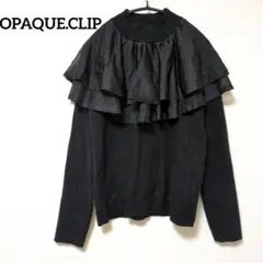 1-9【オペークドットクリップ】　シアーフリル衿ハイネックニット