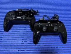 ★★wiiクラシックコントローラーPROブラック＆ブラック2個セット 純正動作品