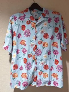 和柄✨アロハシャツ レーヨン花柄 ツバメ 総柄 開襟シャツ - メルカリ