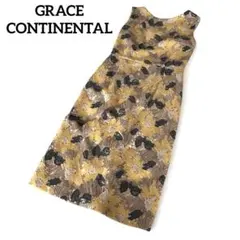 GRACE CONTINENTAL ノースリーブワンピース 花柄 総レース 刺繍