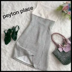 【美品】ペイトンプレイス ノースリーブワンピース ツイード ウール デート服 M