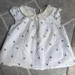 petit main 小花柄刺繍シャツ 100
