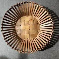 竹製編み込みバスケット 直径約25cm