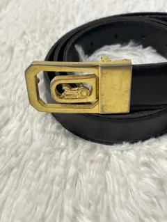 CELINE 馬車金具 レザーベルト ブラック ゴールドバックル ユニ